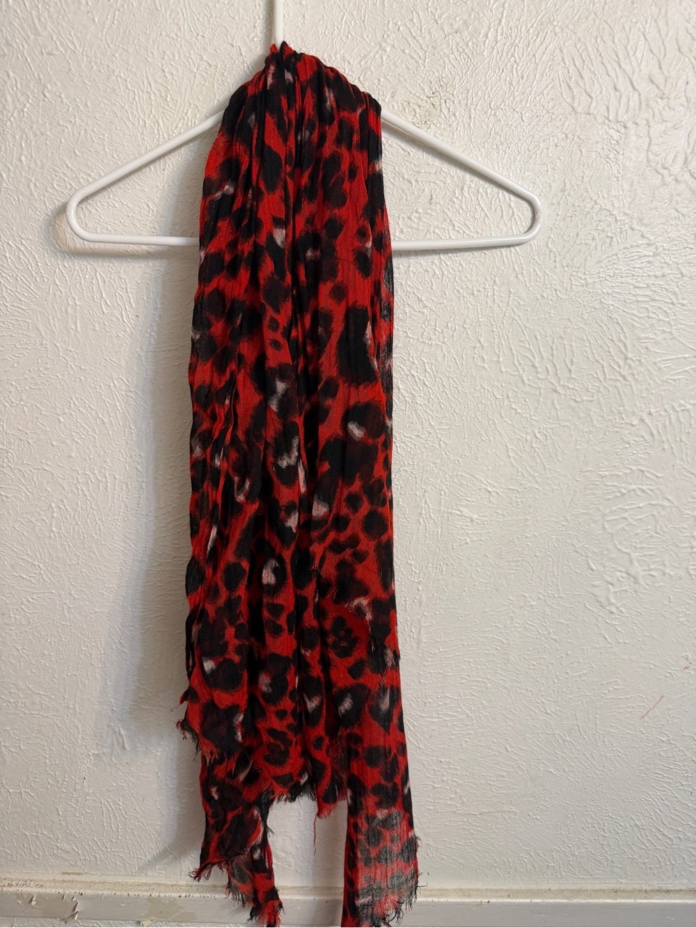 Red & Black Leopard Print Fashion Scarf for Women